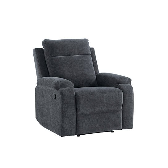 Saltoro Sherpi Fabric Upholstered Wooden Recliner Chair with Tuf